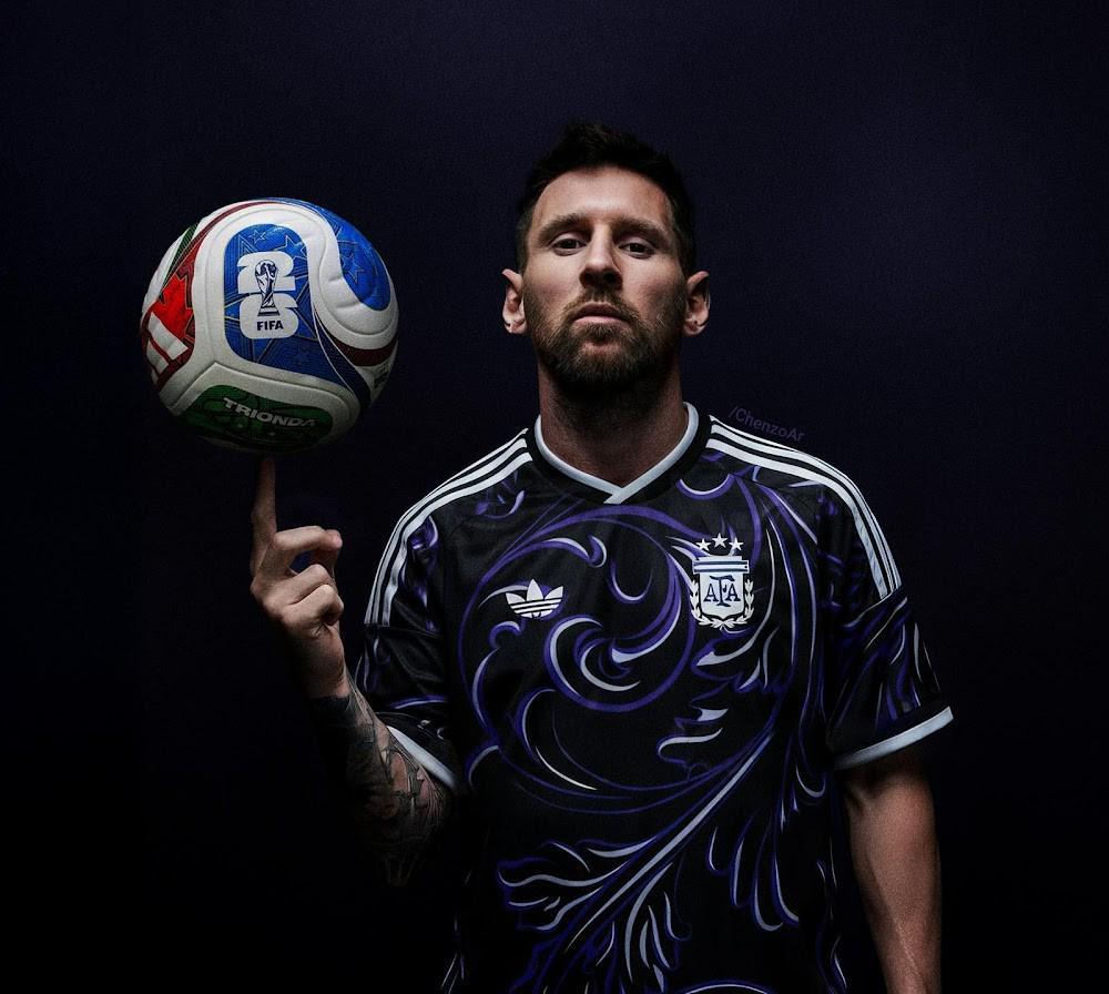 阿根廷世界杯客场球衣曝光：黑色主色调，灵感源自阿根廷国花